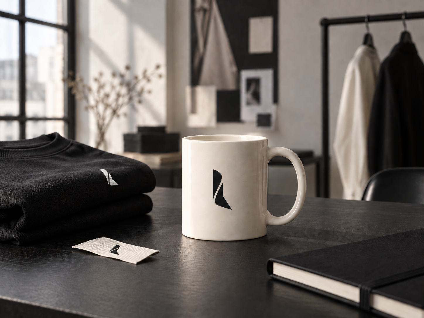 Light Threads mug in a fashion studio