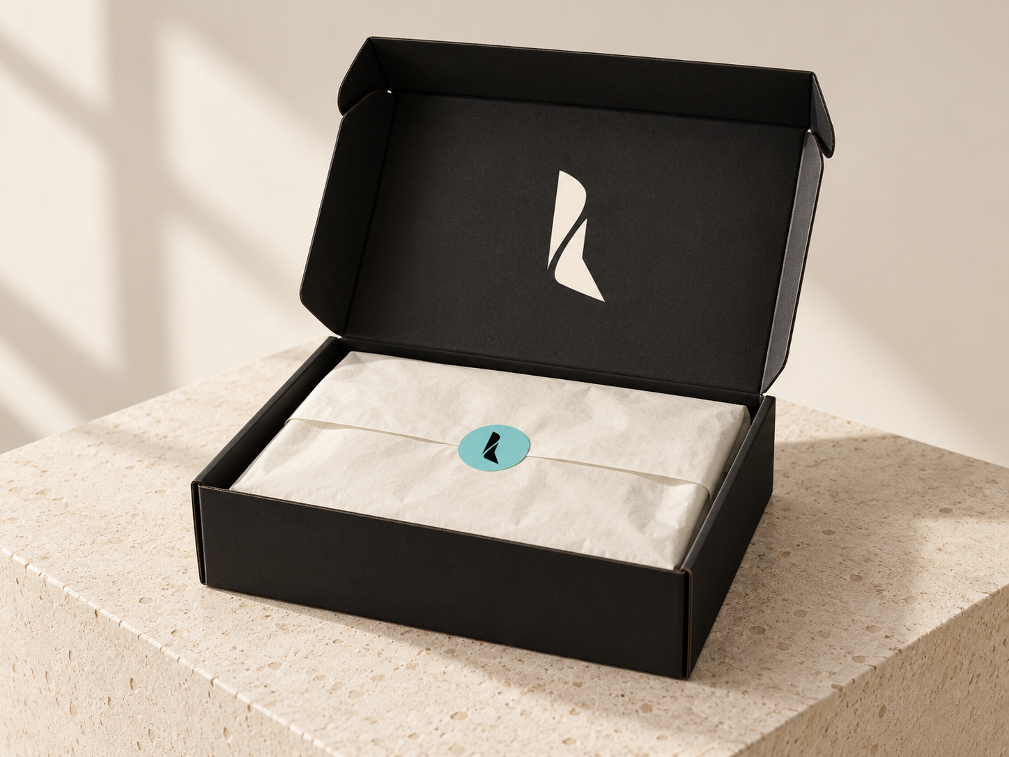 Light Threads box and tissue paper