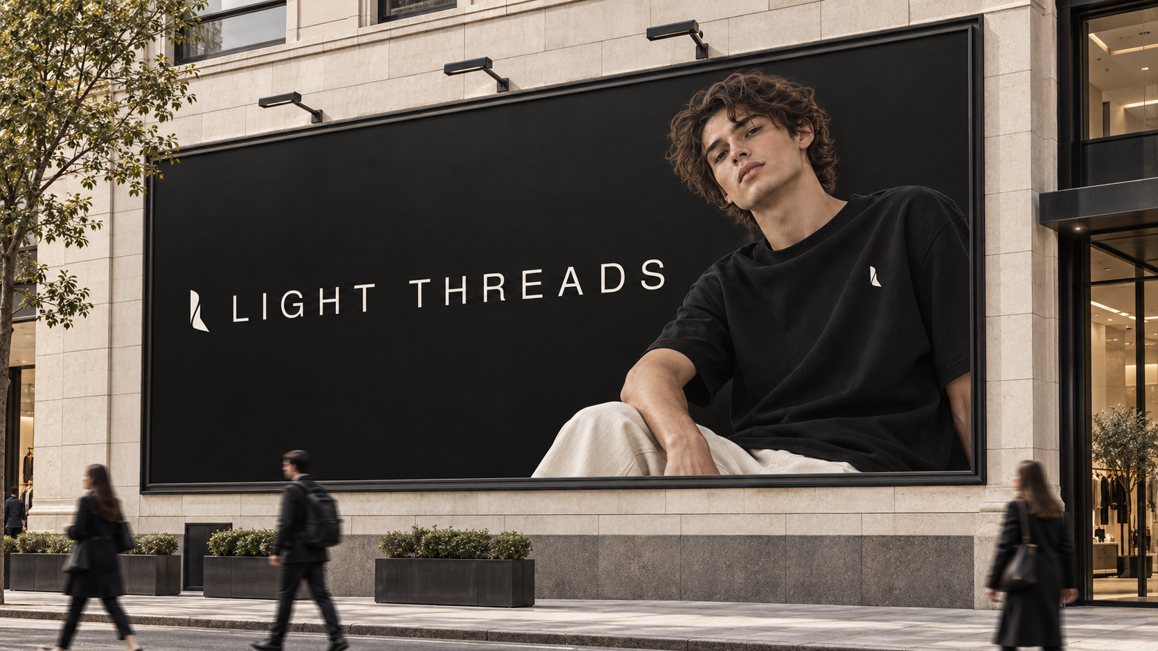 Light Threads urban advertising banner