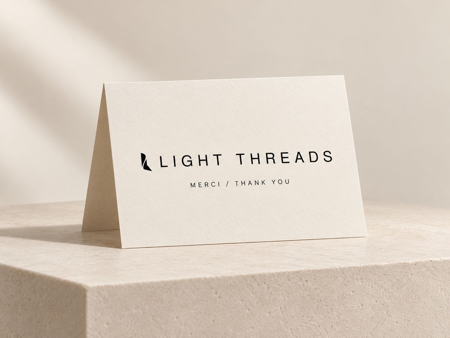 Light Threads thank-you card