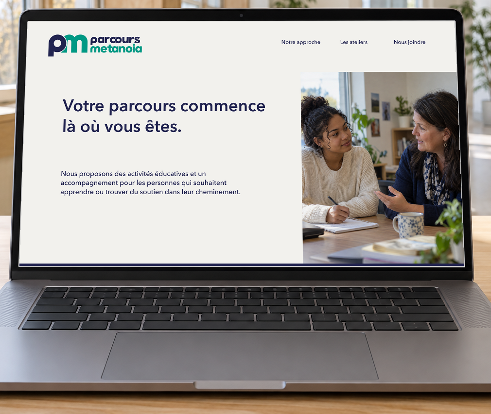 Parcours Metanoia website on a laptop